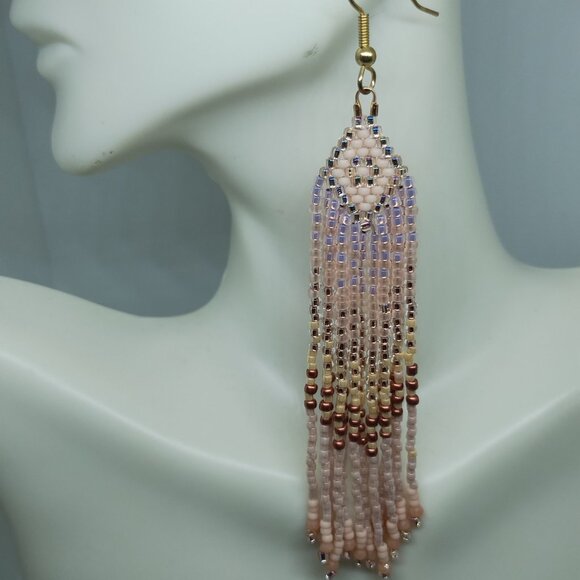 Handmade Luano Fringe Earrings - Picture 3 of 7
